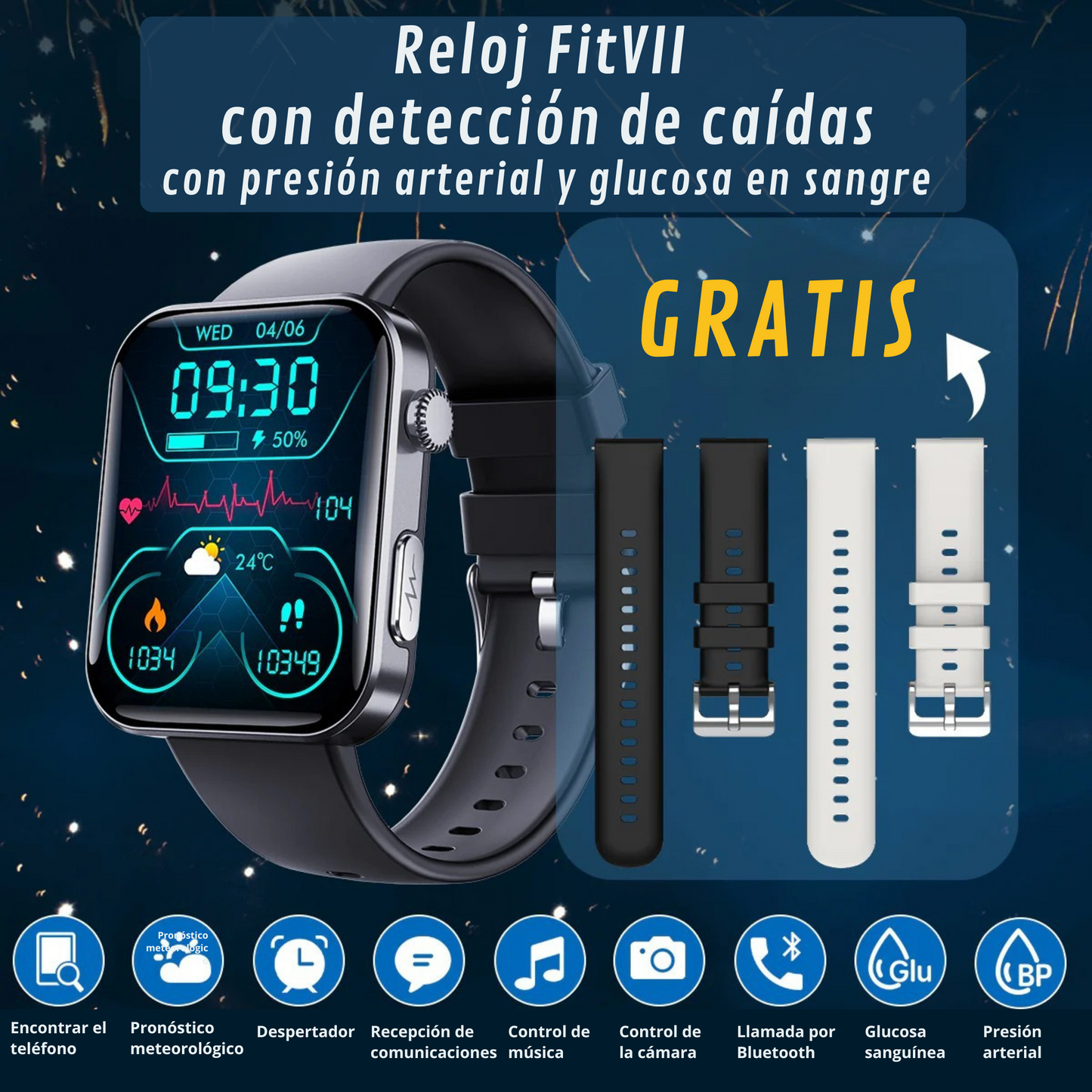 Medidor de glucosa en sangre multifuncional GLICOMAX + Reloj Monitorizador - COMPRA 1 Y RECIBE OTRO GRATIS