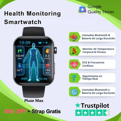 Medidor de glucosa en sangre multifuncional GLICOMAX + Reloj Monitorizador - COMPRA 1 Y RECIBE OTRO GRATIS