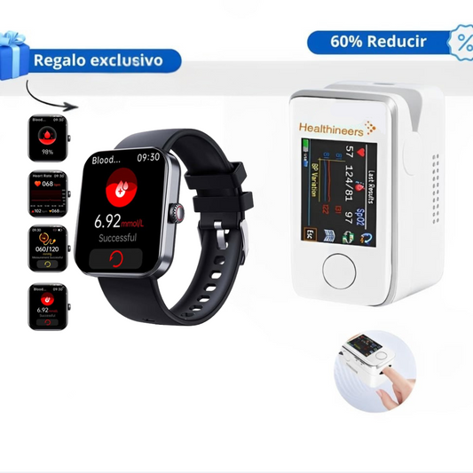 Medidor de glucosa en sangre multifuncional GLICOMAX + Reloj Monitorizador - COMPRA 1 Y RECIBE OTRO GRATIS
