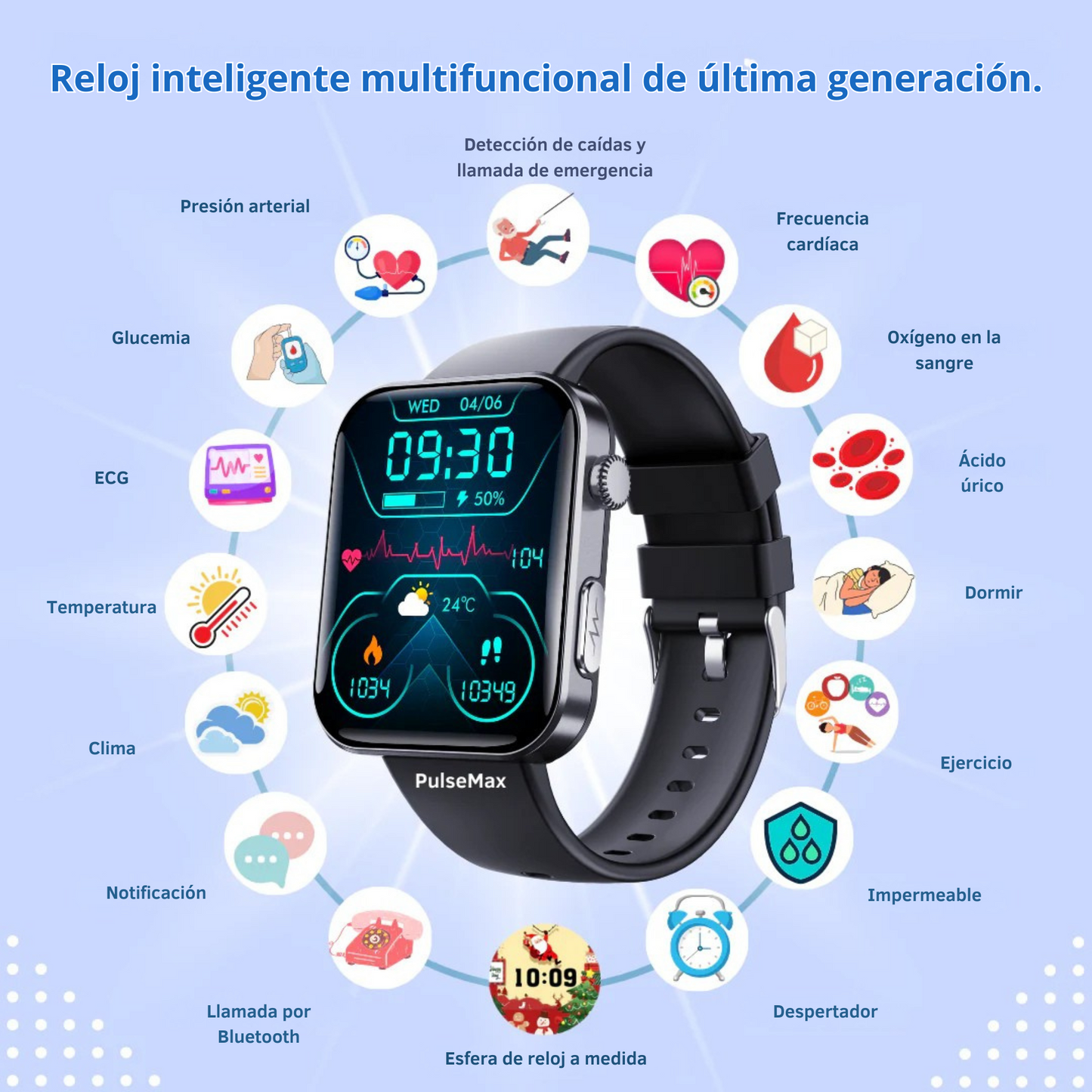 Medidor de glucosa en sangre multifuncional GLICOMAX + Reloj Monitorizador - COMPRA 1 Y RECIBE OTRO GRATIS