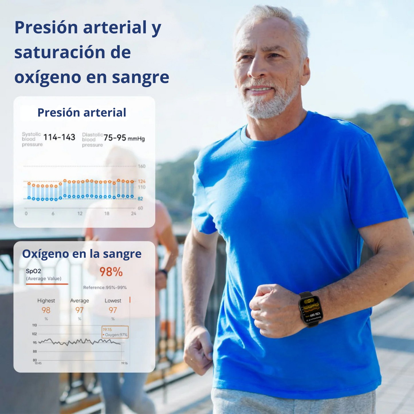 Medidor de glucosa en sangre multifuncional GLICOMAX + Reloj Monitorizador - COMPRA 1 Y RECIBE OTRO GRATIS